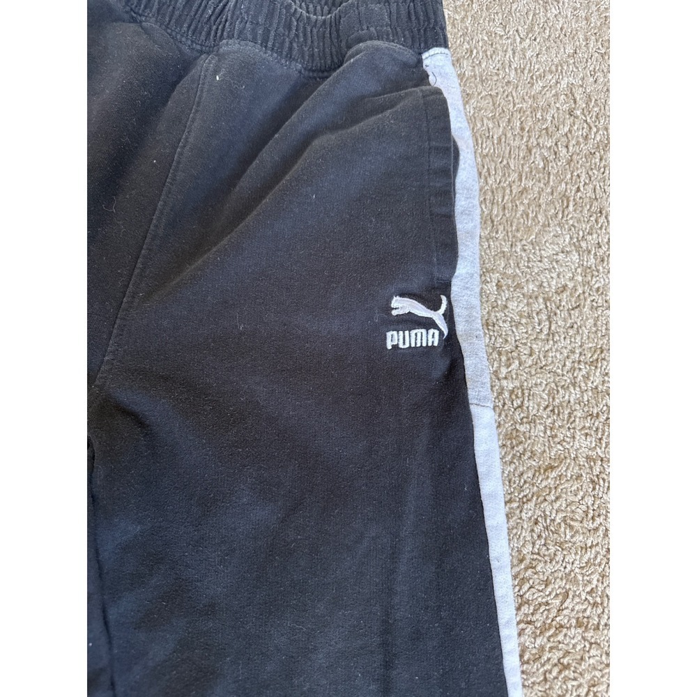 Puma Kids Black Athletic Sweatpants XL (18-20) Side Stripe Wide Leg - Picture 2 of 5